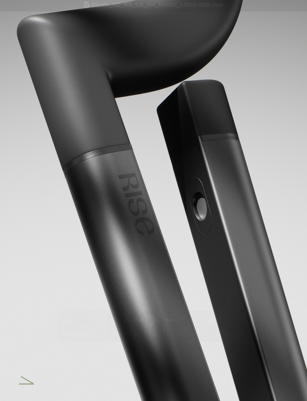 Close-up of the Rise cane handle and locking closure